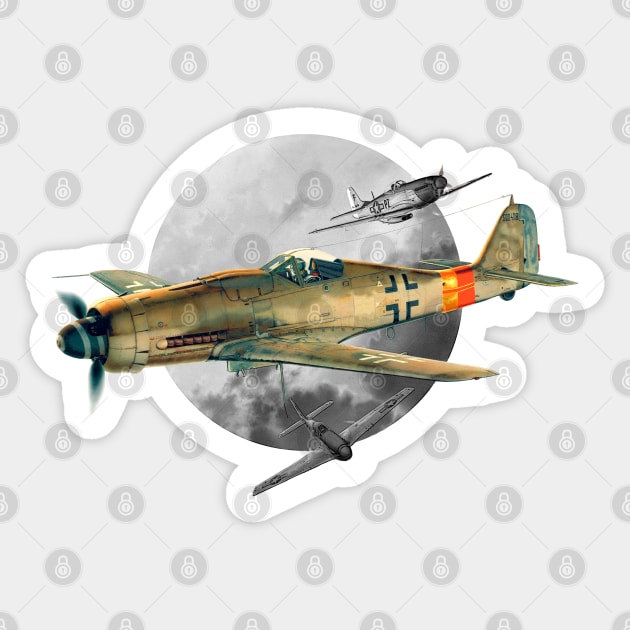 Focke-Wulf FW-190D-9 “Dora” WW2 fighter Sticker by Jose Luiz Filho